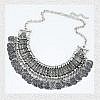 Boho silver coin necklace, navratri special jewelry