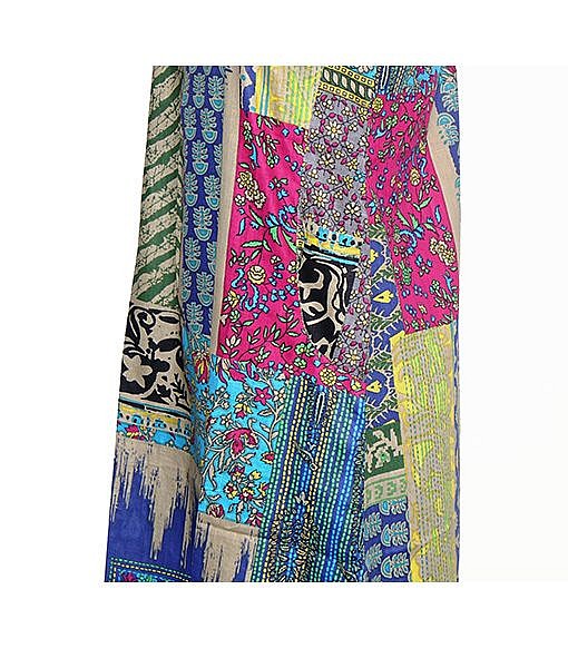 Blue cotton multicolour maternity short dress - Image 4