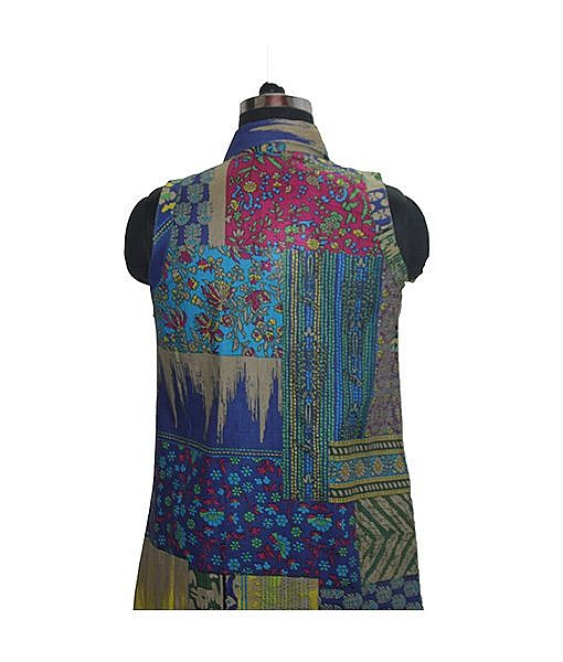 Blue cotton multicolour button down maxi dress - Image 3