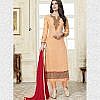 Peach georgette semi stitched suit