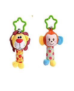 Good quality hanging rattle toy lion and monkey combo