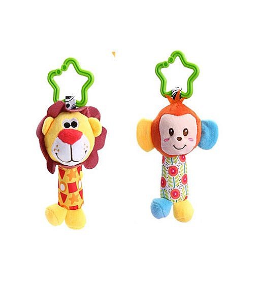 Good quality hanging rattle toy lion and monkey combo