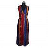 Red rayon multicolour maternity post maternity nursing maxi dress