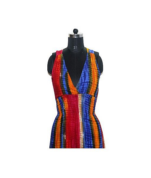 Red rayon multicolour maternity post maternity nursing maxi dress - Image 3