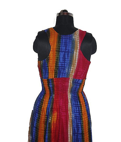 Red rayon multicolour maternity post maternity nursing maxi dress - Image 4
