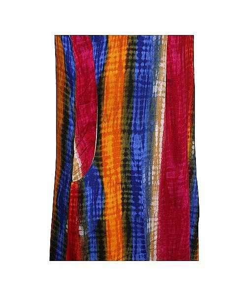 Red rayon multicolour knee length maternity dress - Image 3