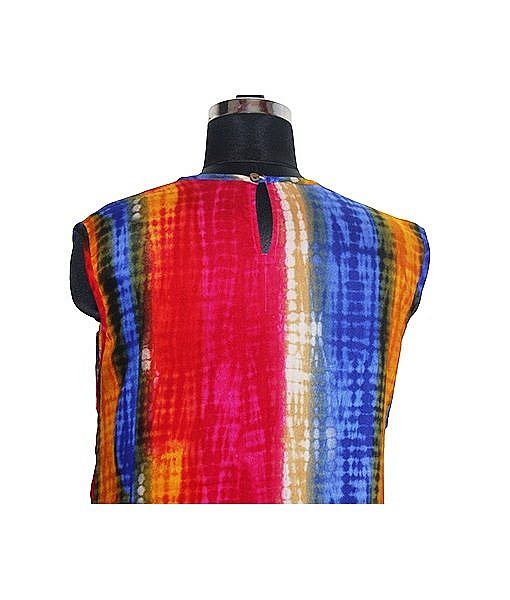 Red rayon multicolour knee length maternity dress - Image 4