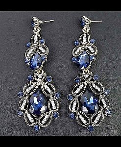 Long royal blue long earrings