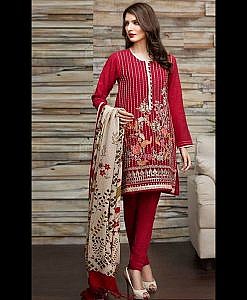 Red cotton satin dress material