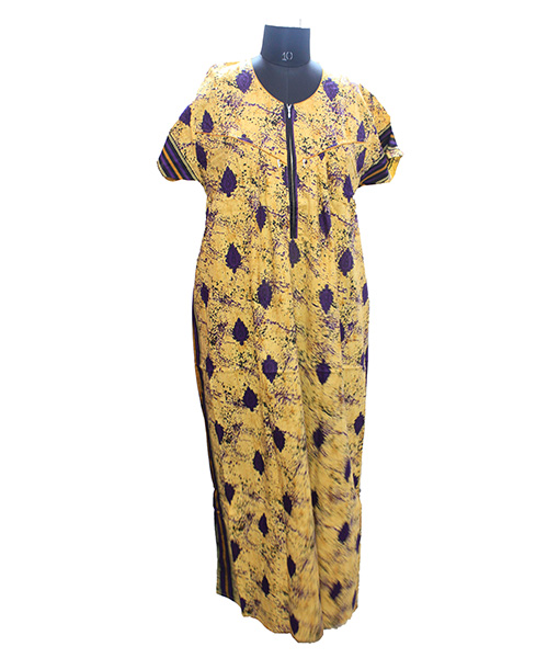 Purple leaf print feeding night gown