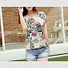 Leaf print soft fabric top