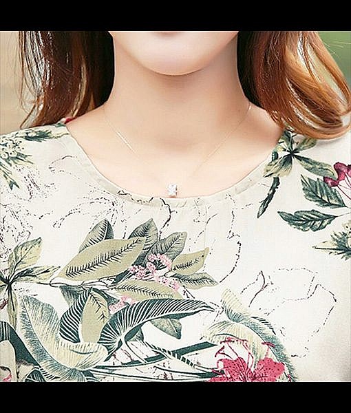 Leaf print soft short sleeve top - Image 3