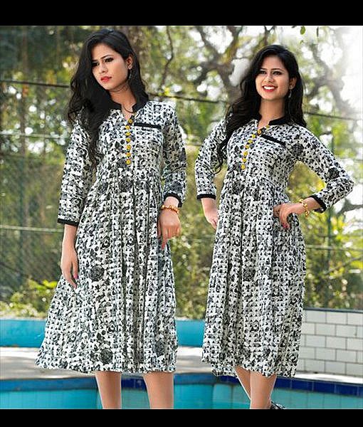 printed rayon frock dress