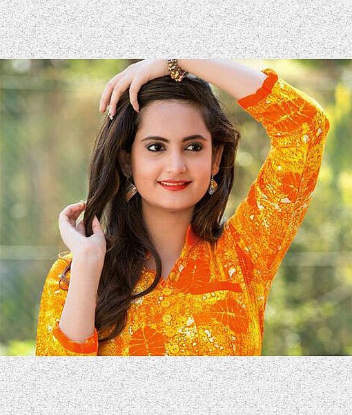 Yellow rayon printed frock dress - Image 2