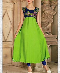 Women rayon kurti with embroidery