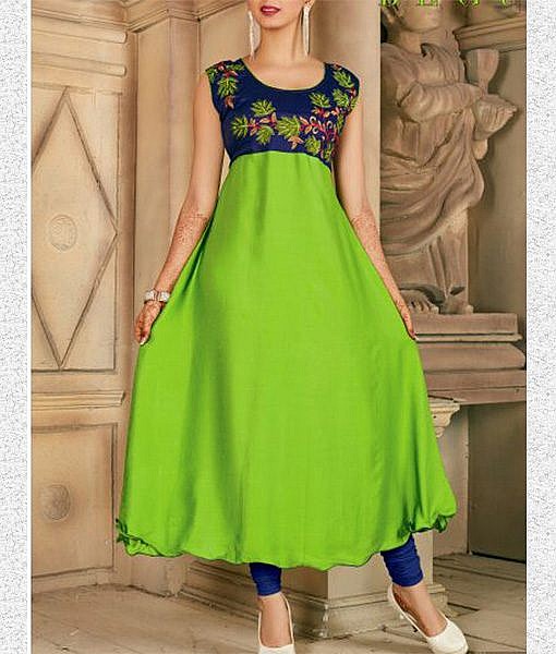 Women rayon kurti with embroidery