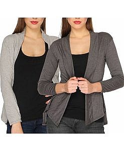 Grey cotton shrug for women