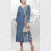 Blue White dhabu print cotton kurta