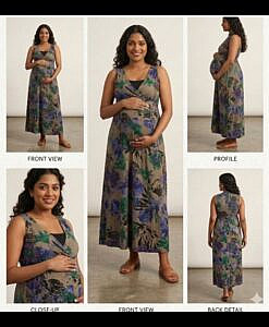 Big purple flower maternity dress