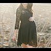 Maternity Short Black Lace Dress