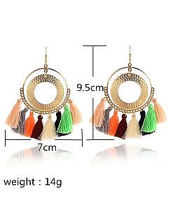 Big multicolour tassel earrings MOMIFFY.COM