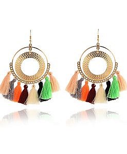 Big multicolour tassel earrings MOMIFFY.COM