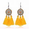 Oil colour long tassel fashion earring