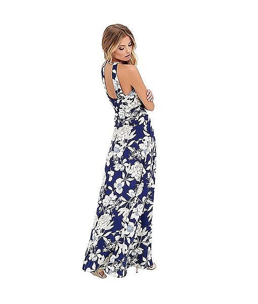 Beautiful long maternity dress with flower print