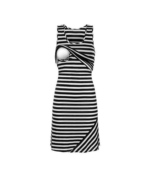 Maternity breastfeeding nursing striped dress