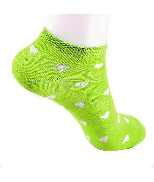 Women cotton ankle length heart print socks combo - Image 5