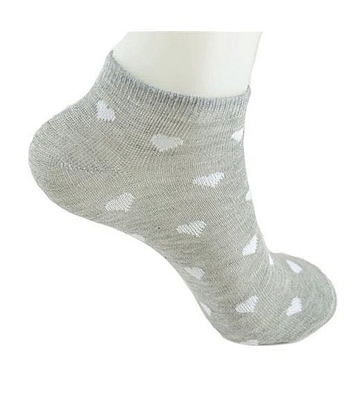 Women cotton ankle length heart print socks combo - Image 4