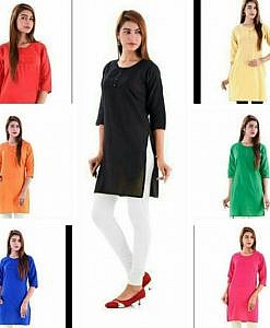 Solid cotton kurti