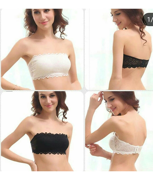 Soft lace padded tube bra (bandeau Bra)