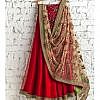 Red lahanga choli with embroidery