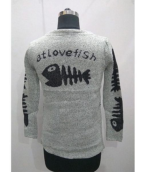 Woolen knitted front open jacket