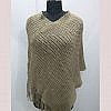 Soft wool poncho with sequence beige