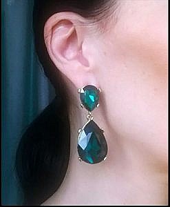 Big Luxury Emerald Drop Earrings