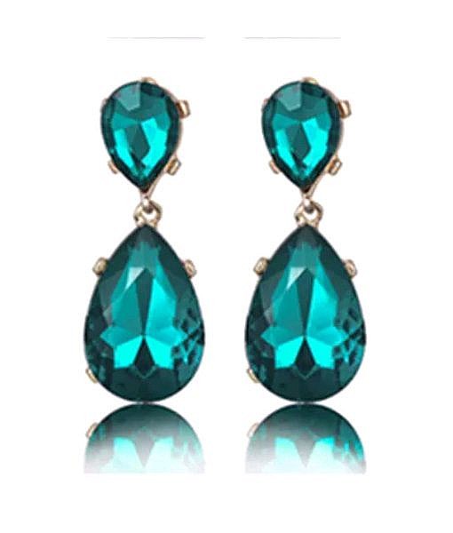 Big Luxury Emerald Drop Earrings