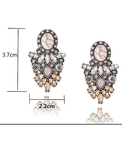 Big Luxury Flower Drop Earring yellow white crystal