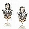 Big Luxury Flower Drop Earring yellow white crystal