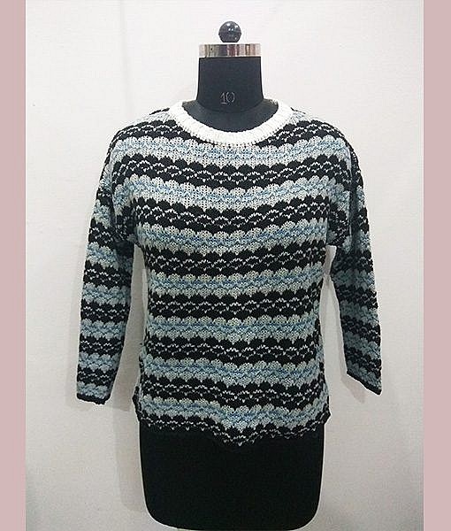 Blue loose soft wool sweater