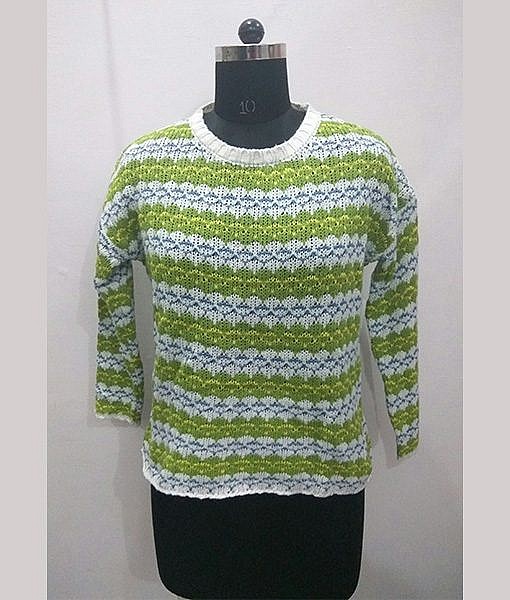 Loose soft wool sweater (Green)