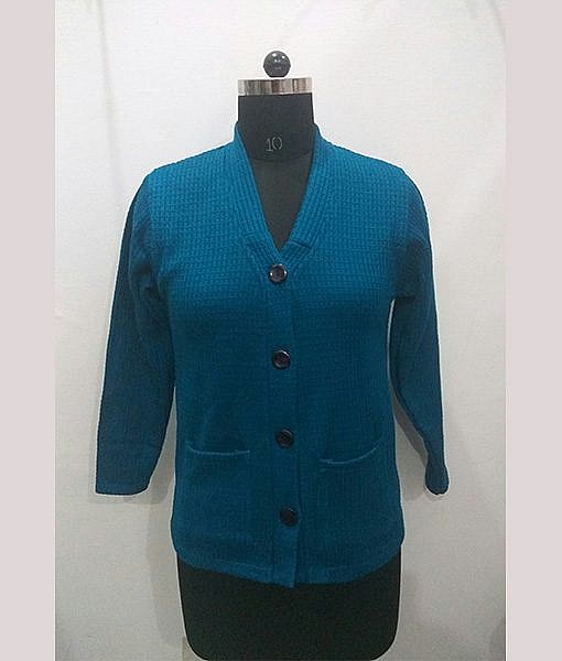 Woolen cardigan Blue