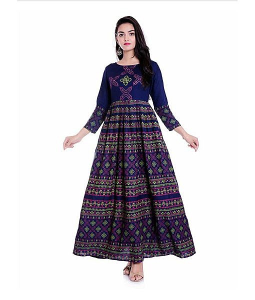 Navy blue cotton kurti