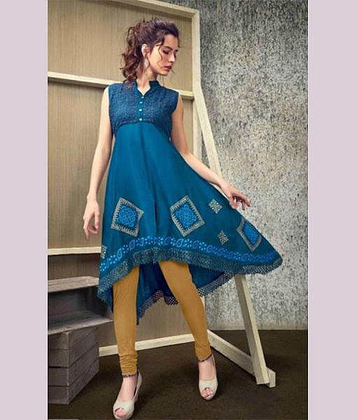 Rayon kurti with lace