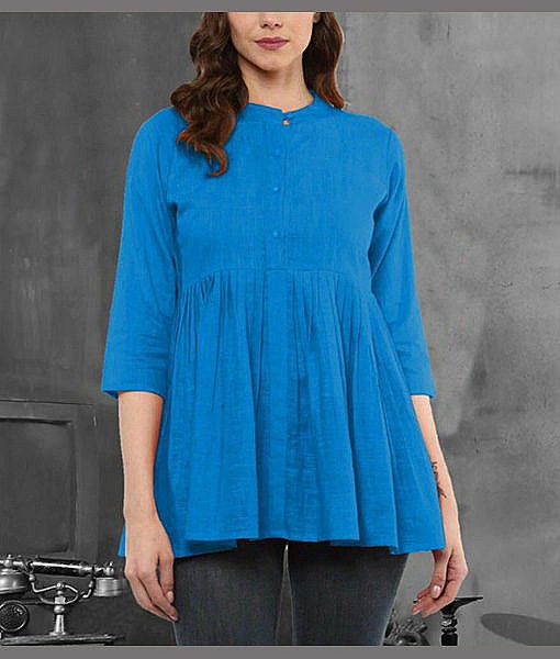 Cotton flare top feeding top (Blue) -  feeding top