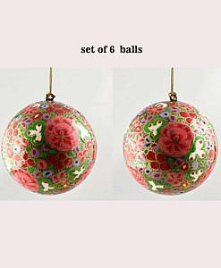 Paper mache hand painted ornament balls