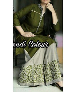 Rayon Kuta with palazzo set with embroidery