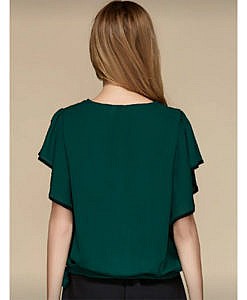 Green waist tie top