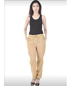 Women cotton pants Beige